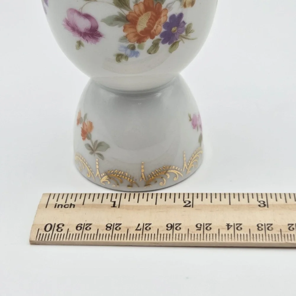 Rosenthal Selb Dresden Floral Porcelain Egg Cup With Gold‎ Trim Cottagecore